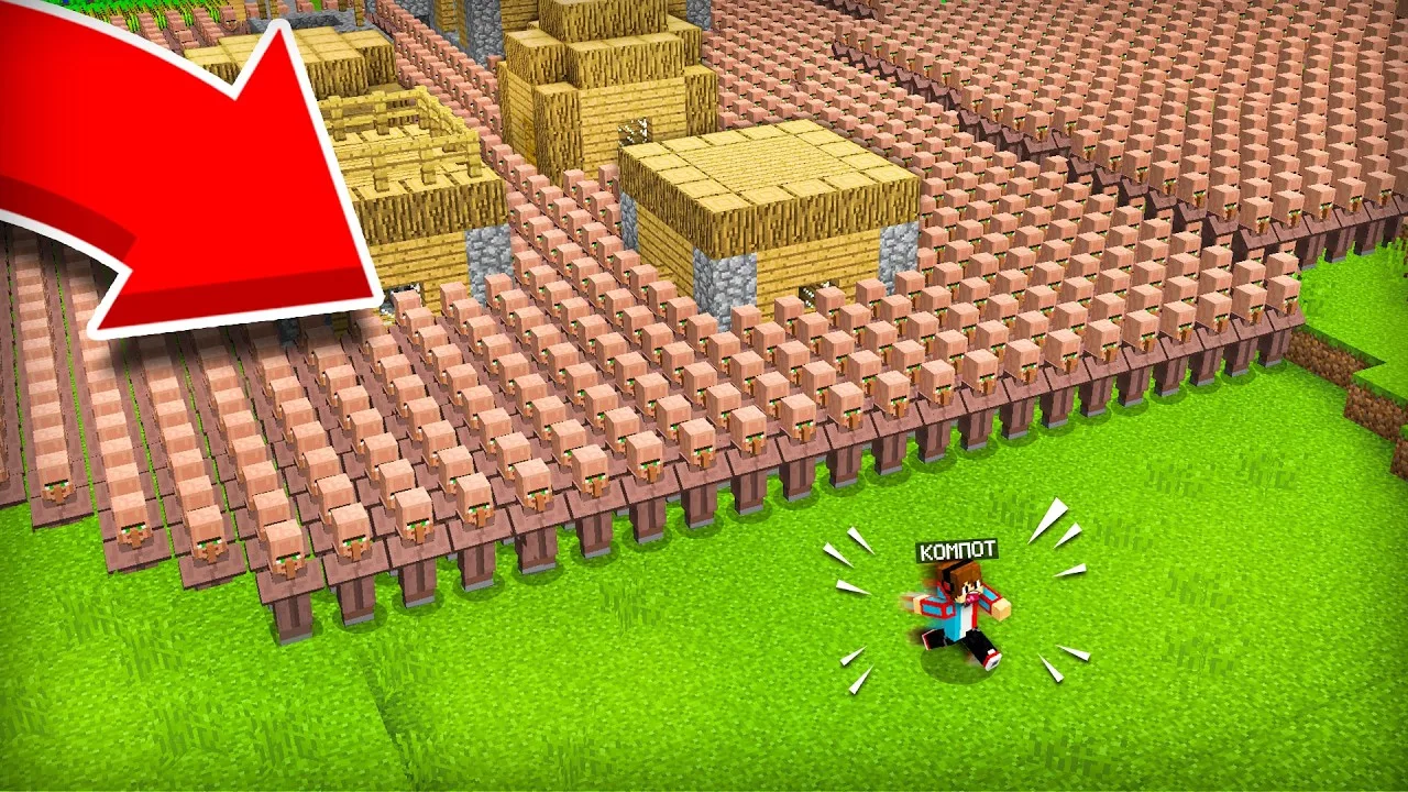 [Компот] Я СЛУЧАЙНО КЛОНИРОВАЛ ЖИТЕЛЯ 1000 РАЗ В МАЙНКРАФТ | Компот Minecraft (1080p)
