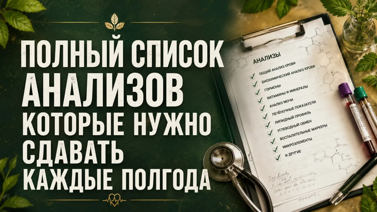 📍 СОХРАНИ СЕБЕ — анализы, которые должен сдать каждый.
