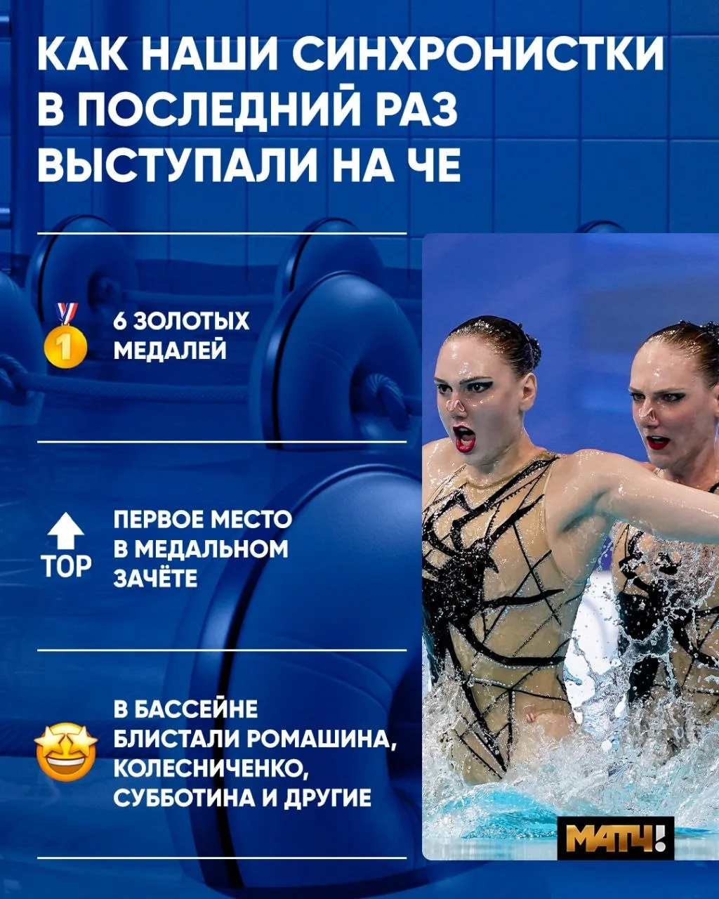 😌 Победы на ЧЕ – приятно, проходили. Пять лет назад наши синхронистки сияли в Будапеште

Колесничен