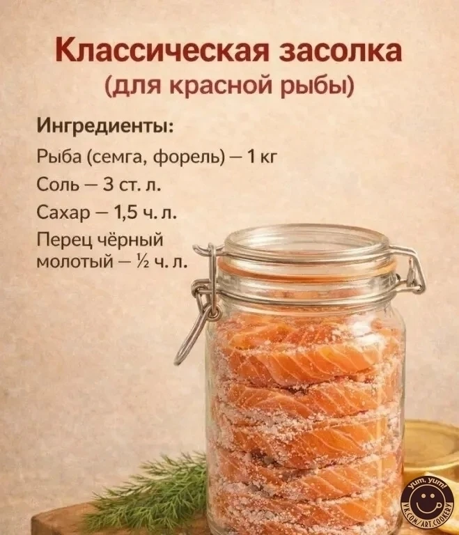 КЛАССИЧЕСКИЙ СПОСОБ ЗАСОЛКИ КРАСНОЙ РЫБЫ