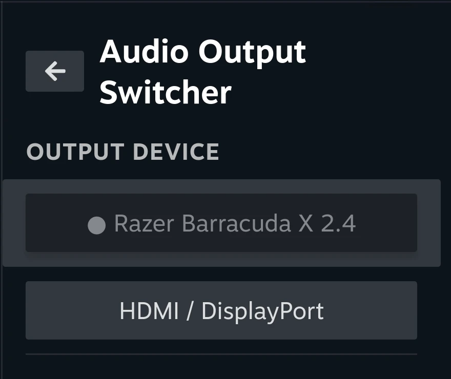 В Decky Loader Россия добавлен плагин Audio Output Switcher