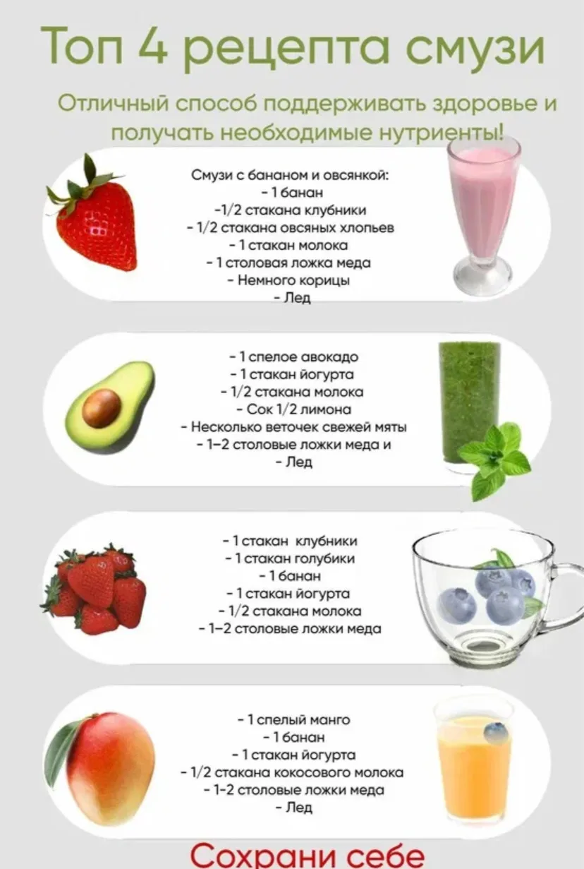 Смузи (от английского smoothie, что значит «однородный, мягкий, приятный») — это густой напиток, кот