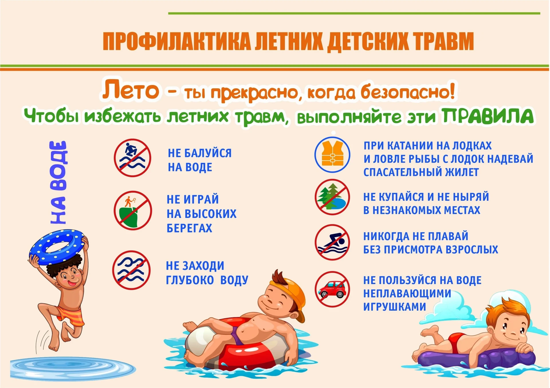 Памятки в летние каникулы — самое любимое и беззаботное время для учеников. Но в эти ме...