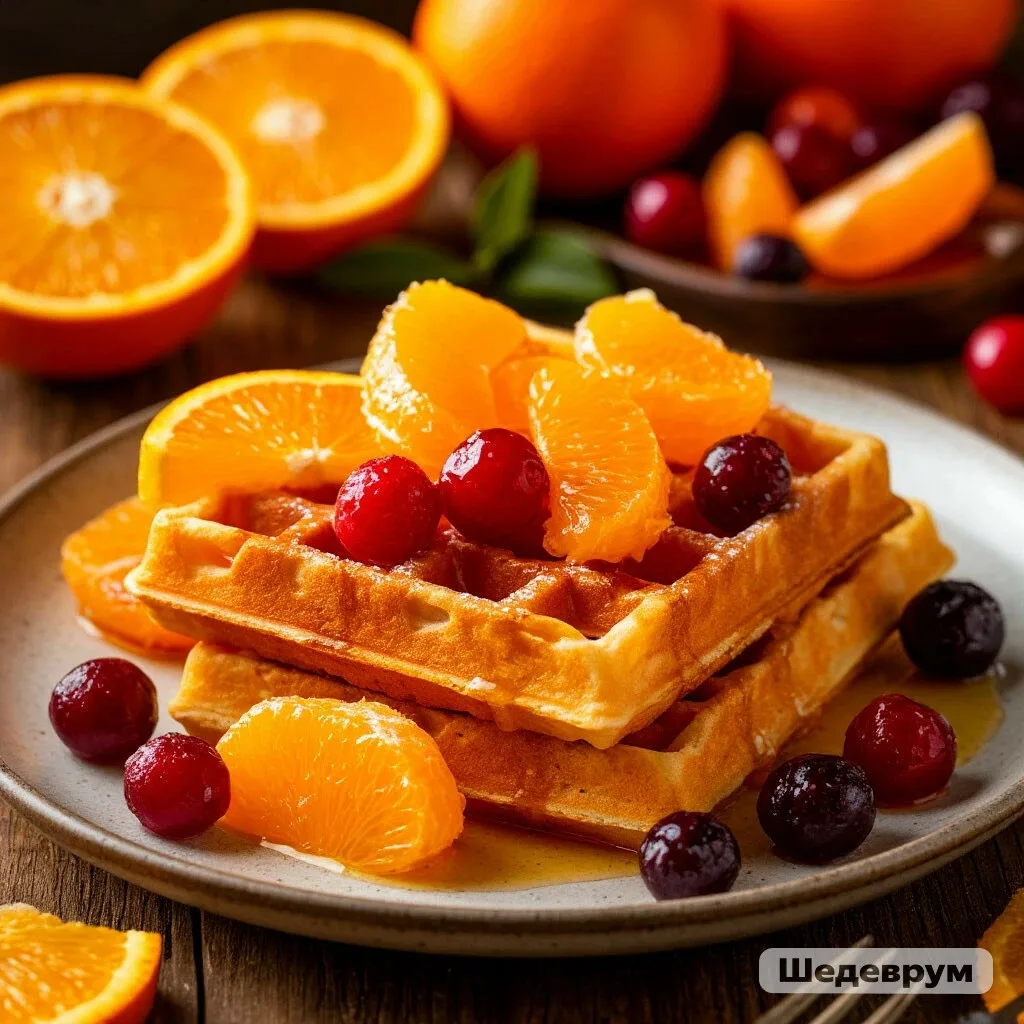 АПЕЛЬСИНОВЫЕ ВАФЛИ БЕЗ САХАРА — СОЛНЕЧНЫЙ ЗАВТРАК ДЛЯ СТРОЙНОСТИ! 🍊🧇✨