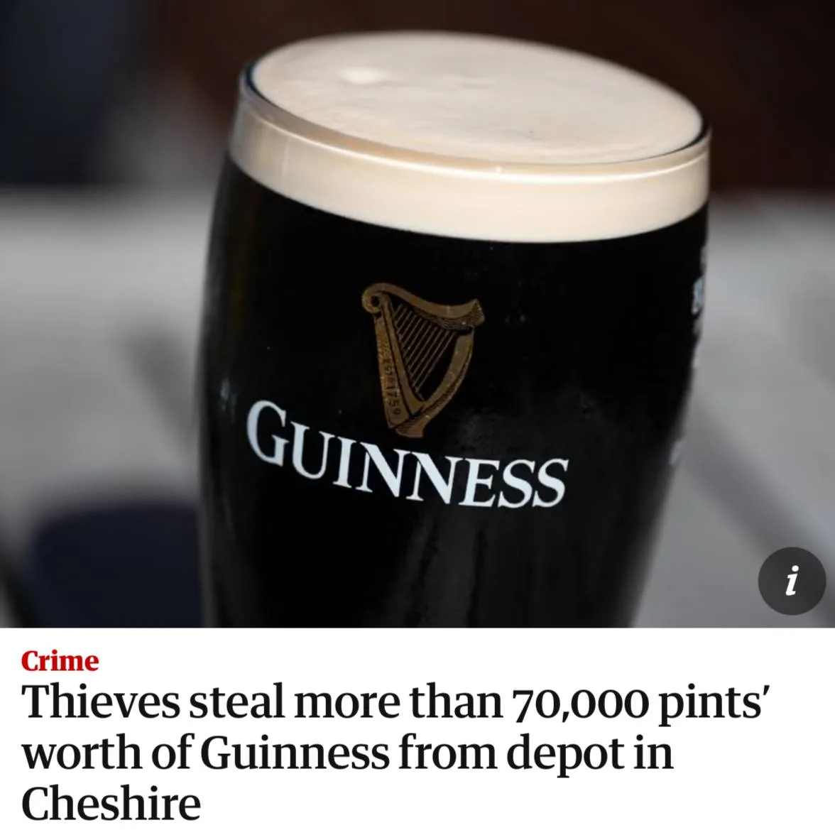 В Британии украли более 70 тысяч пинт Guinness – преступники вывезли около 800 бочек из...