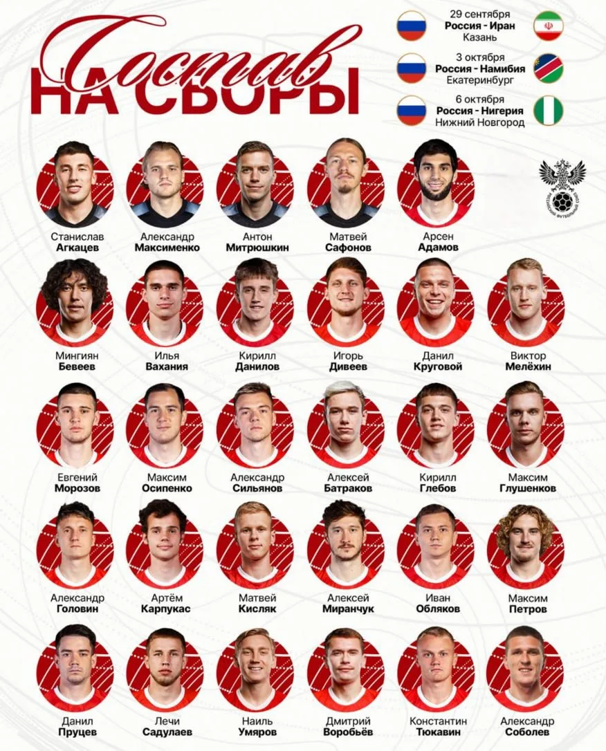 ⚡️Соболев, Дивеев, Карпукас и Глушенков получили вызов в сборную на матчи против Ирана,...
