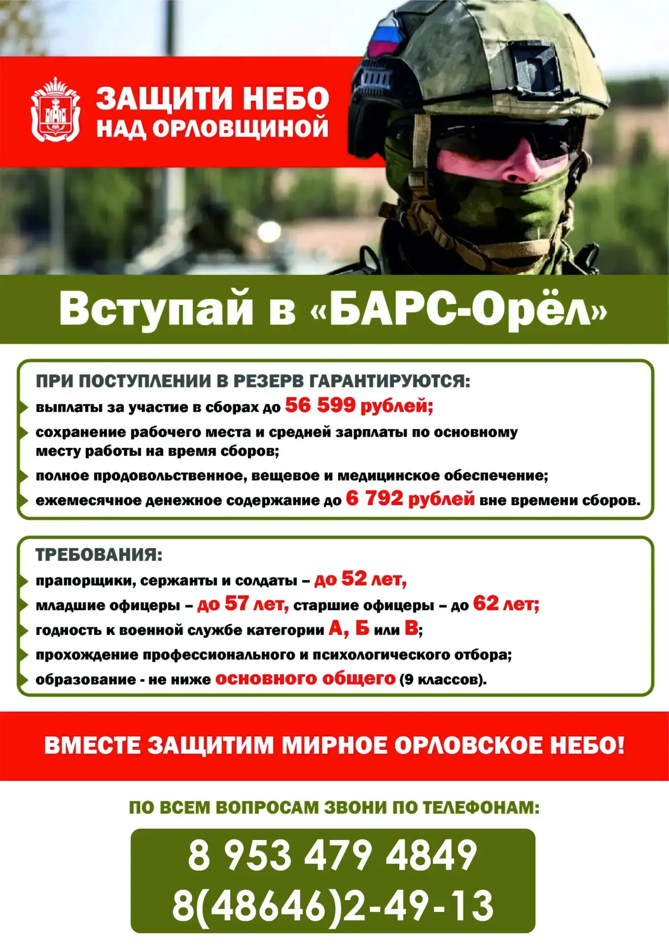 Продолжается набор в мобилизационный резерв «БАРС-Орёл»

Его задача – охрана стратегических объектов