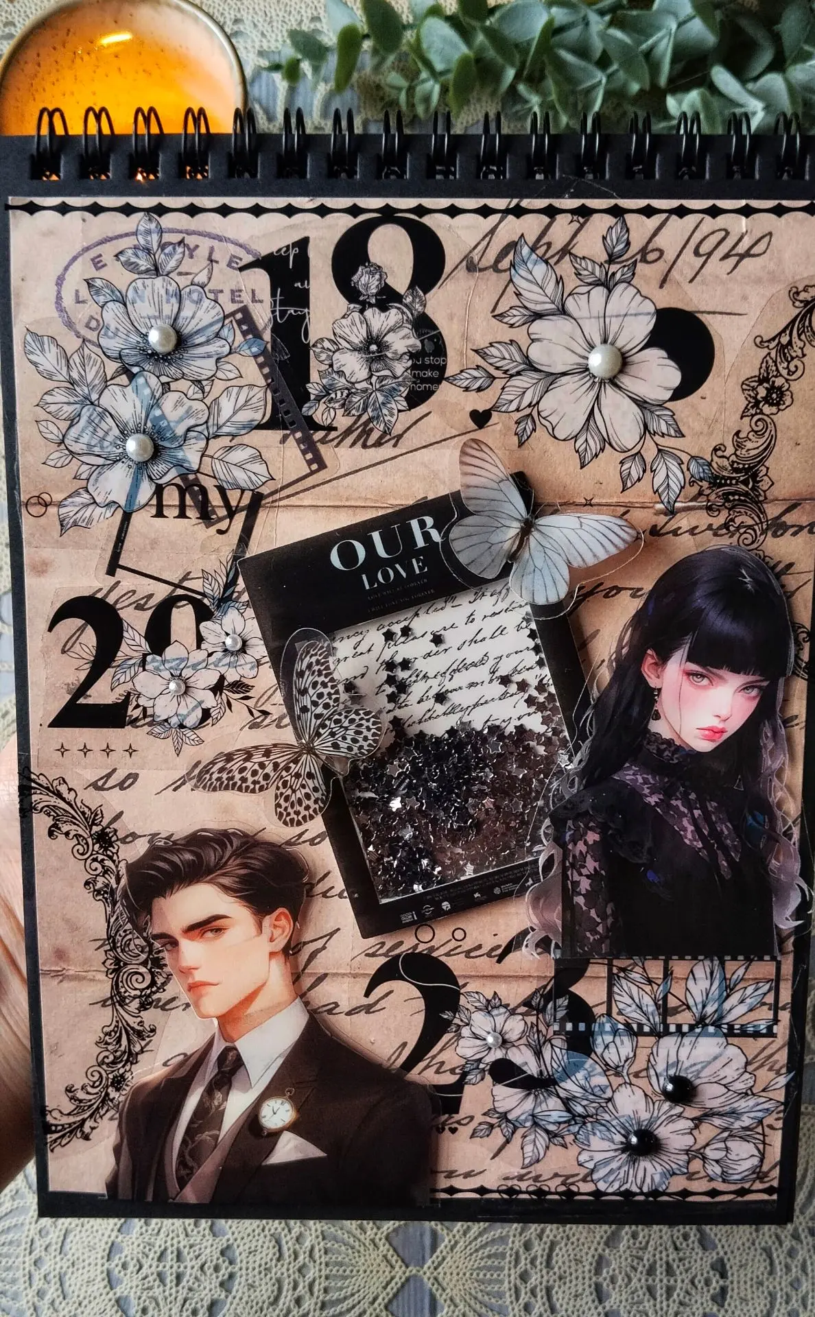 Скрап страница "Монохромные чувства" 🖤🤍🦋
