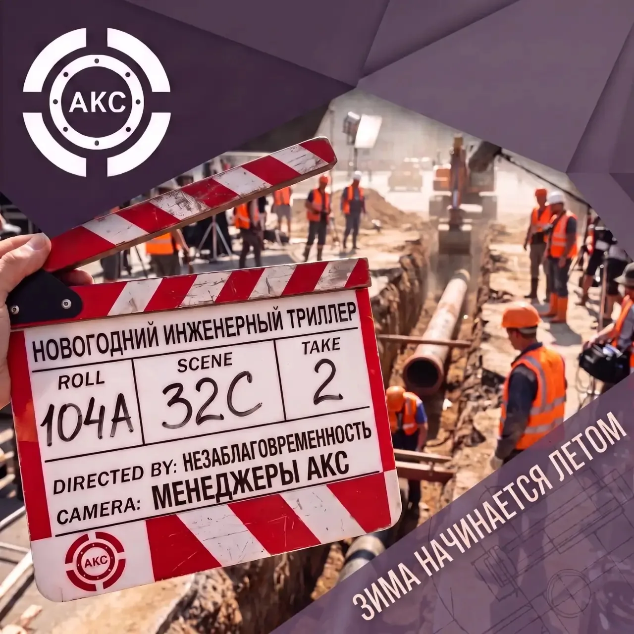 Новогодний строительный кошмар — это когда 25 декабря на улице −20 °C, над траншеей сто...