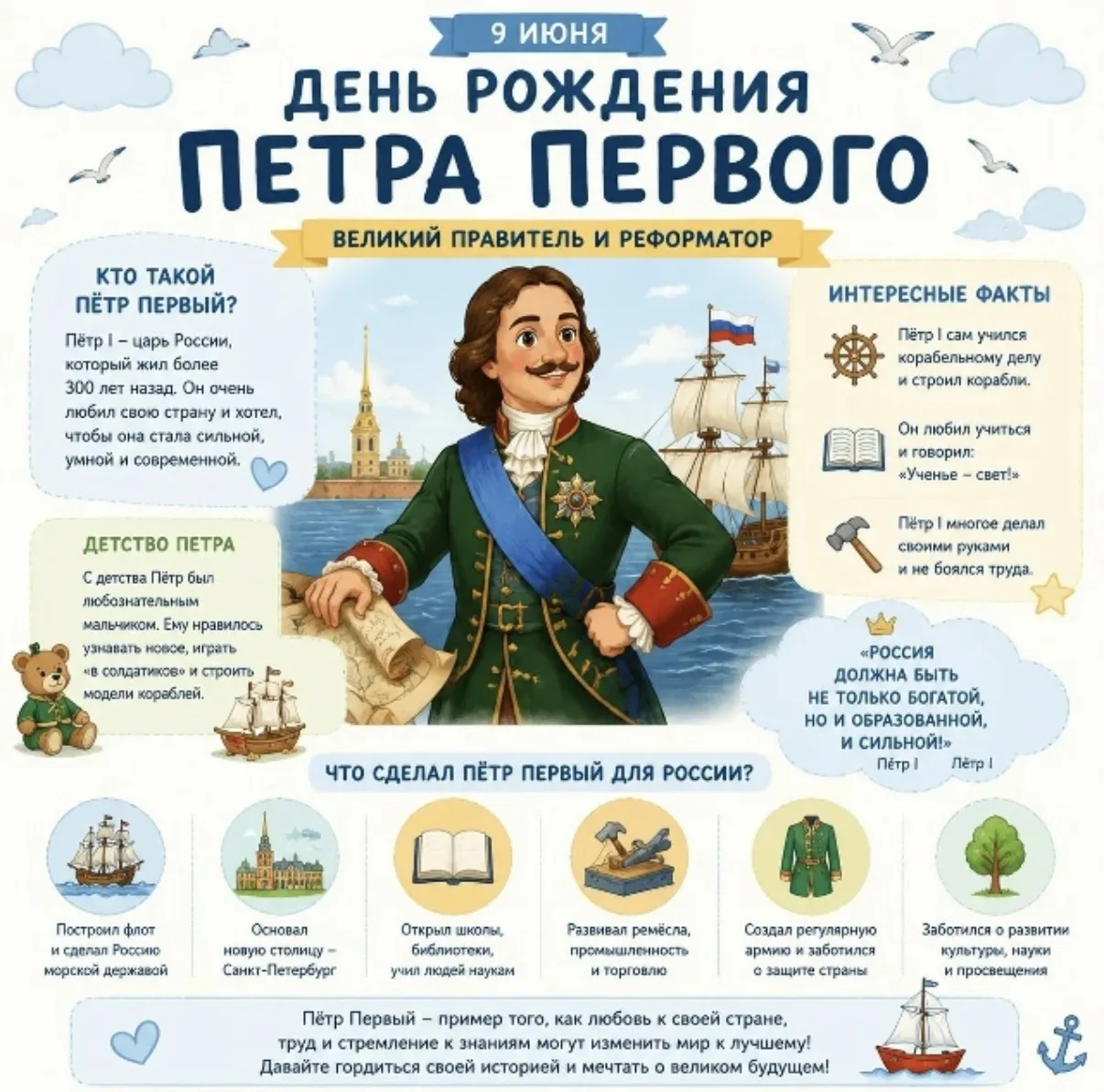 9 июня — День рождения Петра I!