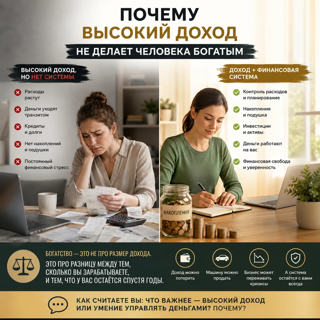 Почему высокий доход не делает человека богатым?