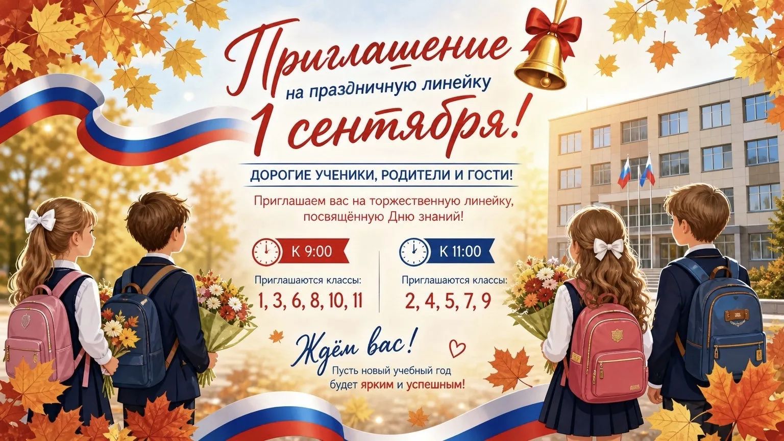 🔔 Торжественная линейка 1 сентября — ждём всех!