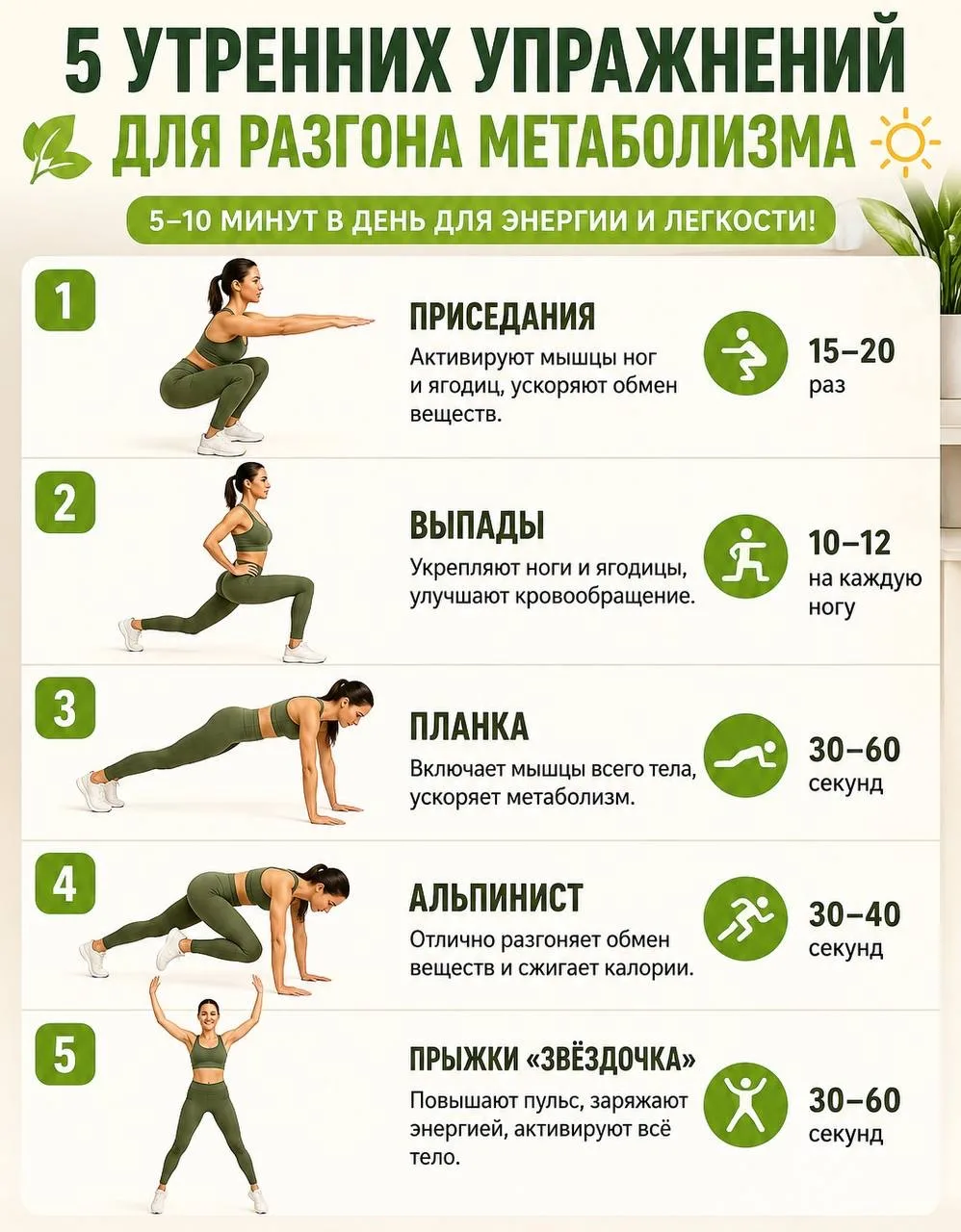 УТРЕННИЕ УПРАЖНЕНИЯ ДЛЯ «ЗАПУСКА» ОРГАНИЗМА 🔥

Знаете, что я заметила? Утро очень сильно влияет на 