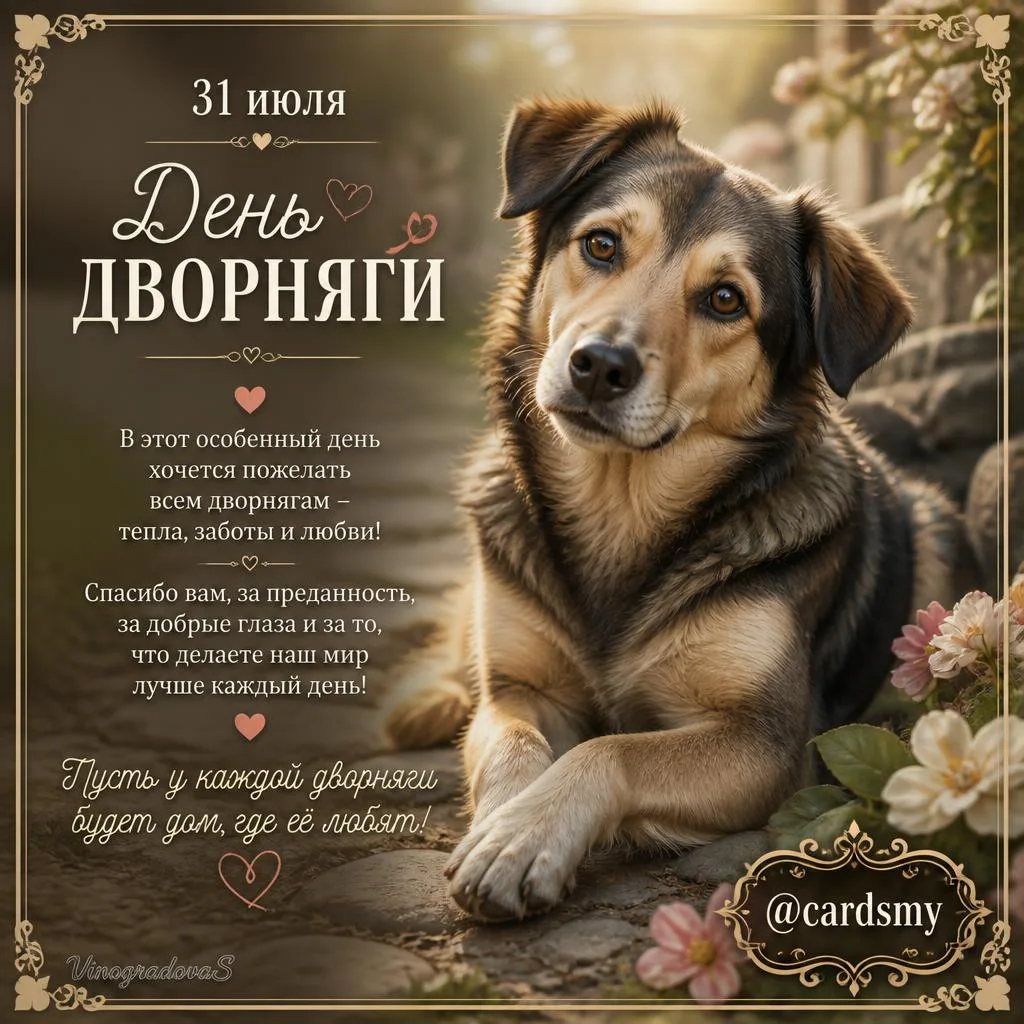 С днём дворняги! 
Спасибо за преданность, любовь и верное сердце!🐶
@cardsmy