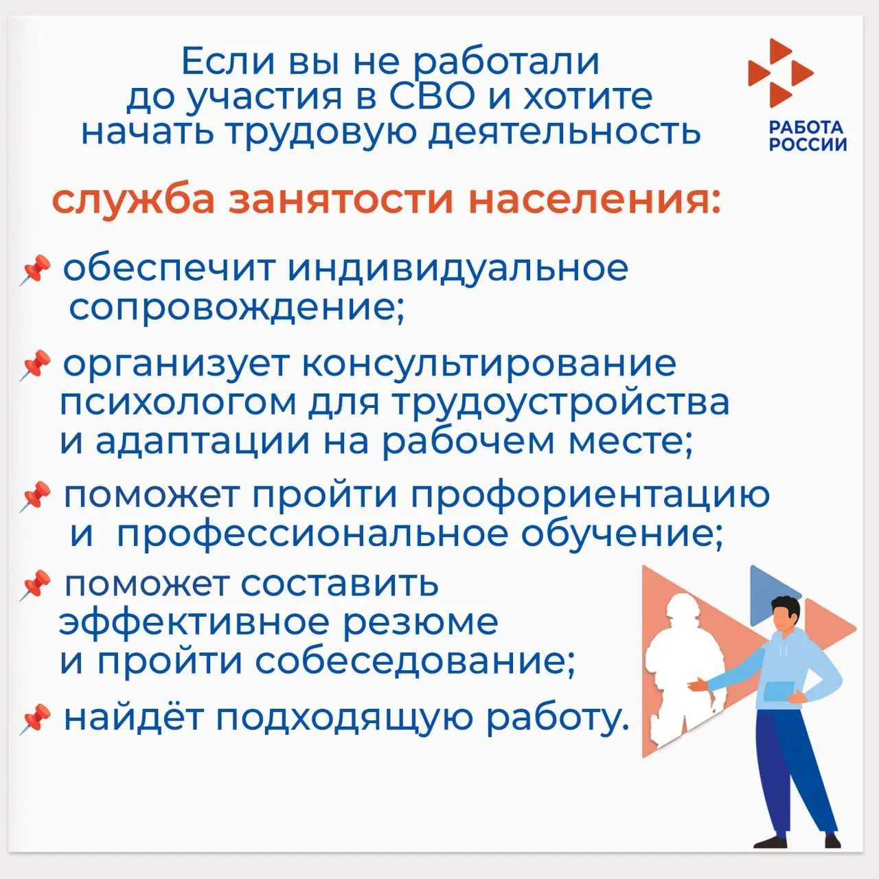 Информация о мерах государственной поддержки в сфере трудоустройства для участников СВО   💠  Для ада