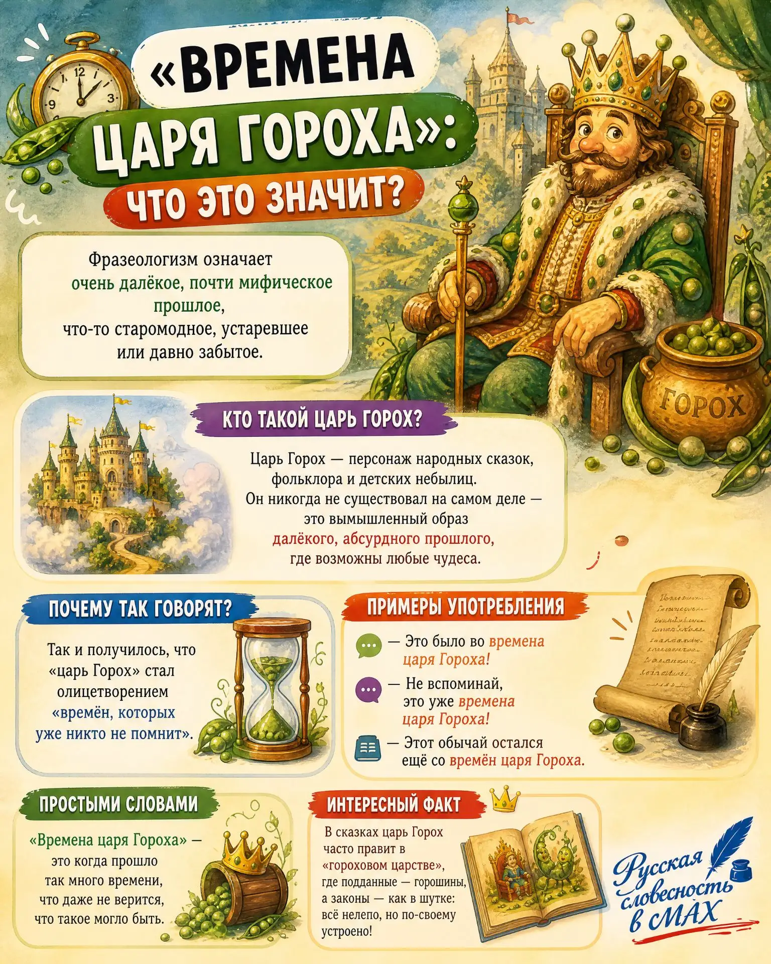 «Времена царя Гороха» — та самая точка отсчёта «очень давно», когда даже бабушки наших ...