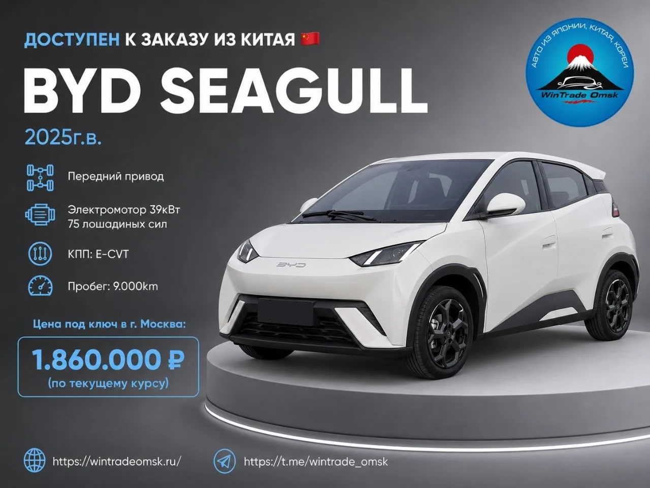 BYD Seagull доступен к заказу 🇨🇳🇨🇳🇨🇳🇨🇳🇨🇳