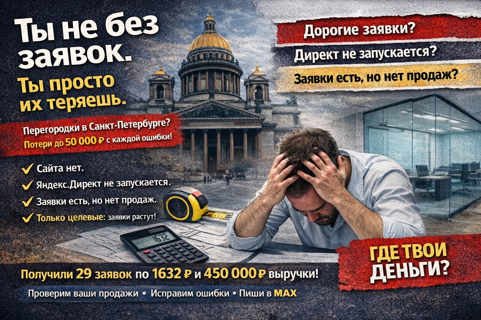 Сливаешь заявки на межкомнатные перегородки в СПб?