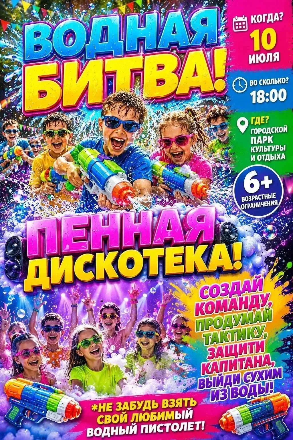 В городском парке культуры и отдыха сегодня будет по-настоящему жарко… ну, или мокро — ...