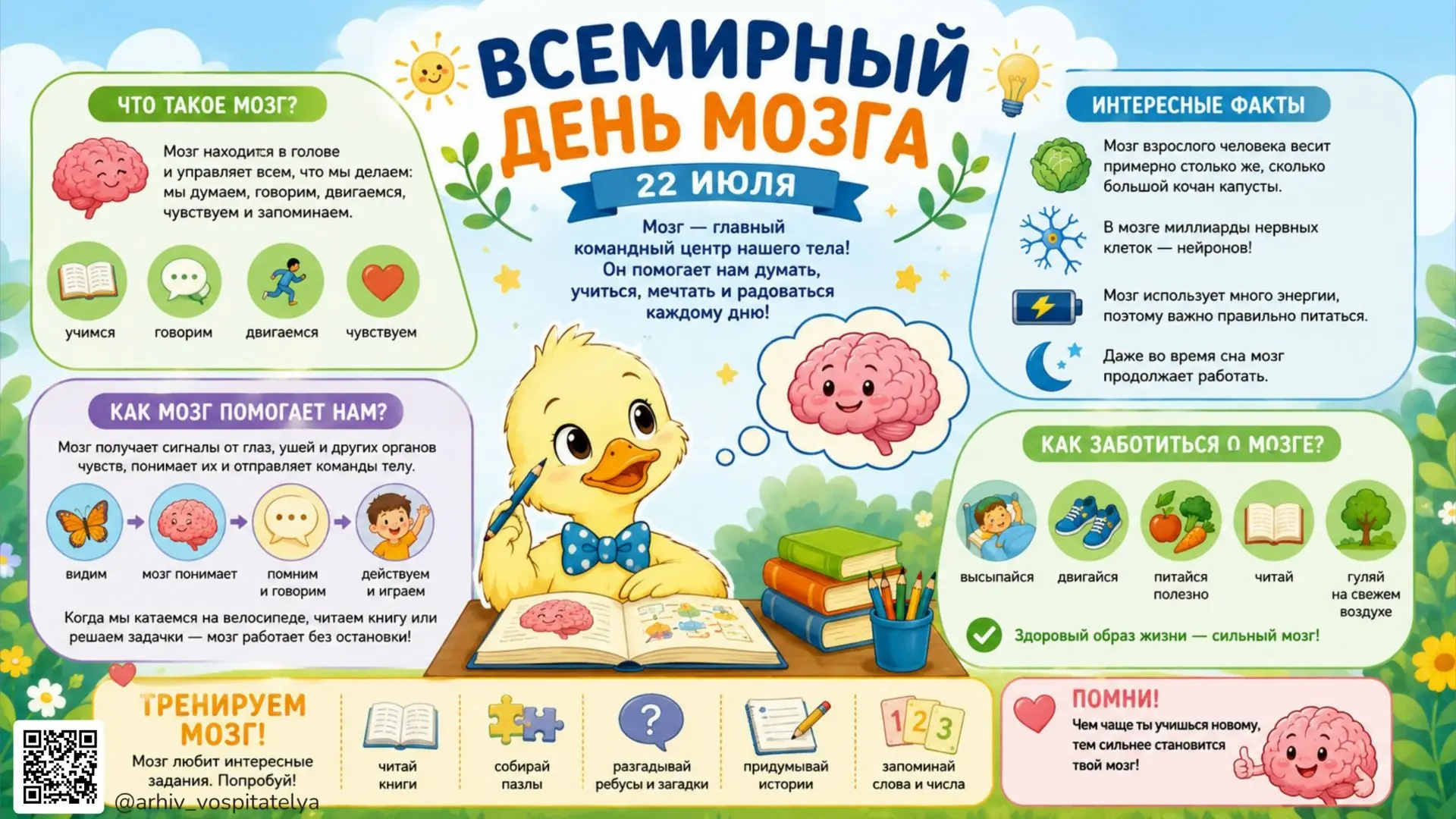 Детский календарь событий 2026/
Всемирный день мозга 
 
Головному мозгу посвящен собственный праздни
