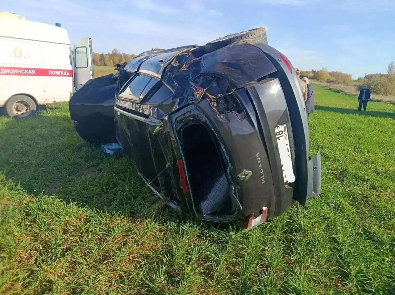В Малопургинском районе 18-летний водитель Рено Меган попал в ДТП при обгоне. Авария сл...