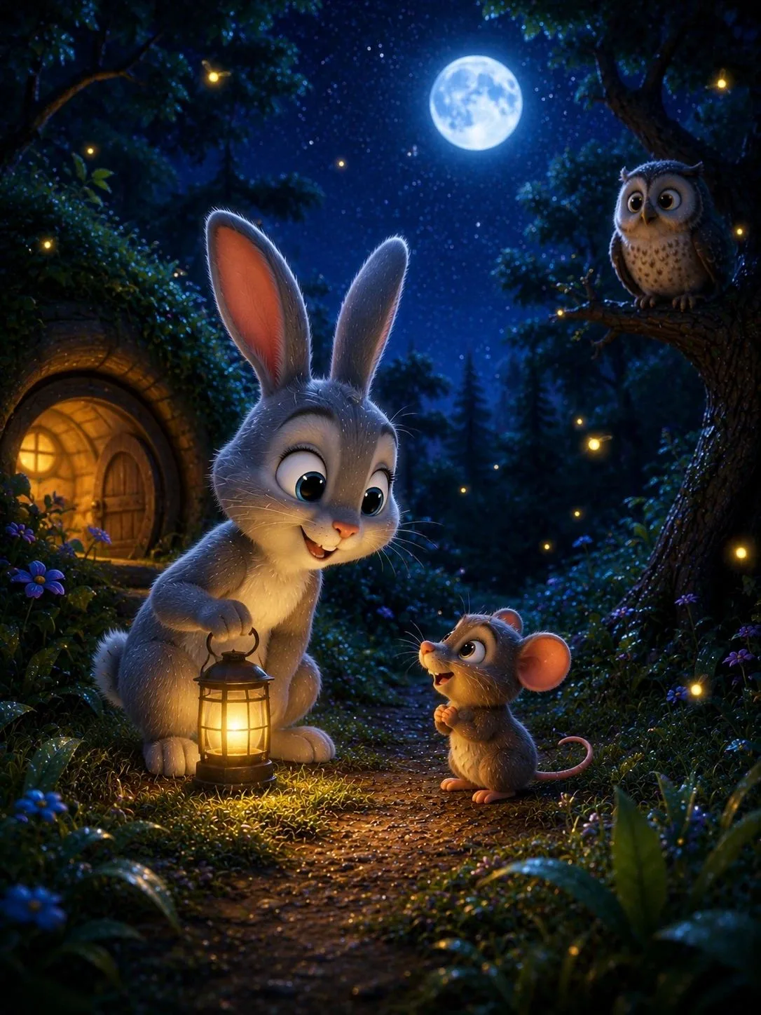 «Зайчонок, который боялся темноты» 🐰🌙

На опушке большого леса жил маленький Зайчонок по имени Пуш