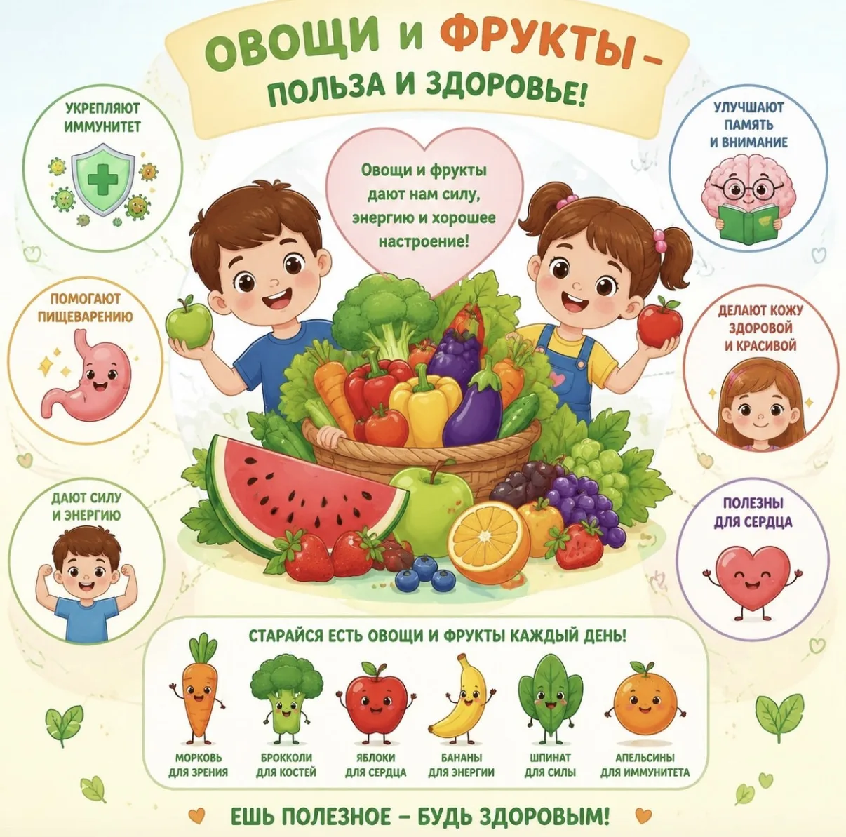 Овощи и фрукты — незаменимая часть рациона дошкольника, поскольку они обеспечивают орга...