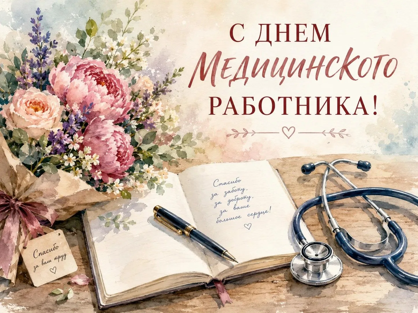 Дорогие коллеги-медики!
От всей души поздравляем вас с профессиональным праздником- Днём медицинског