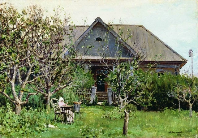 «За варкой варенья», Аполлинарий Васнецов (1892 год).