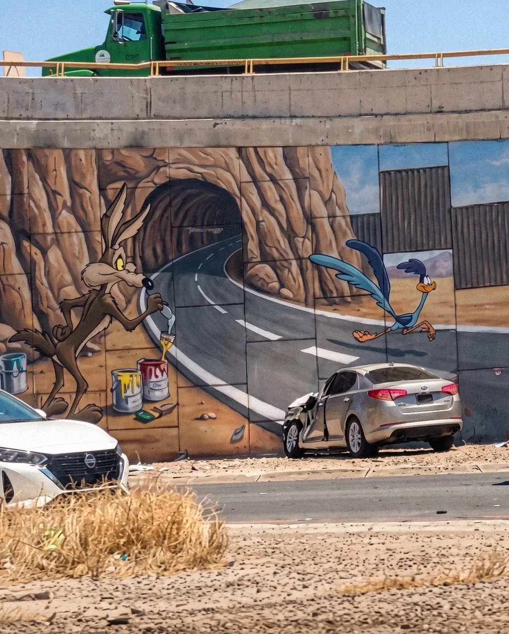 В Мексике водитель приняла рисунок за настоящий тоннель и врезалась в стену 🚗🇲🇽