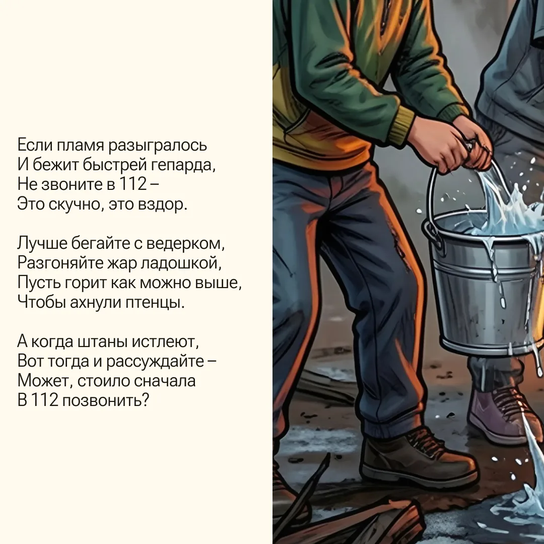 Нельзя поджигать мусор и разводить костры без присмотра взрослых. Иначе может случиться беда.  А как