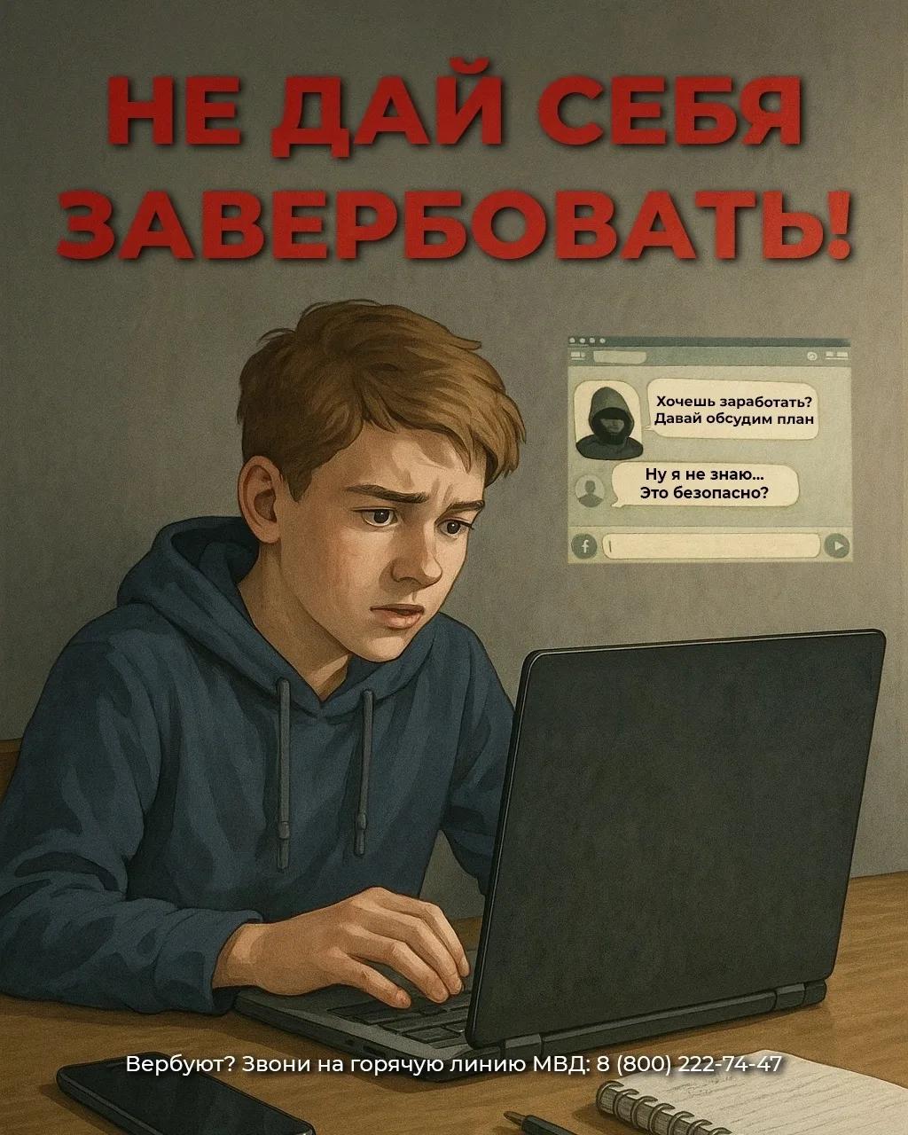 Если незнакомец в сети просит выполнить странное поручение за большие деньги, остановись, это могут 