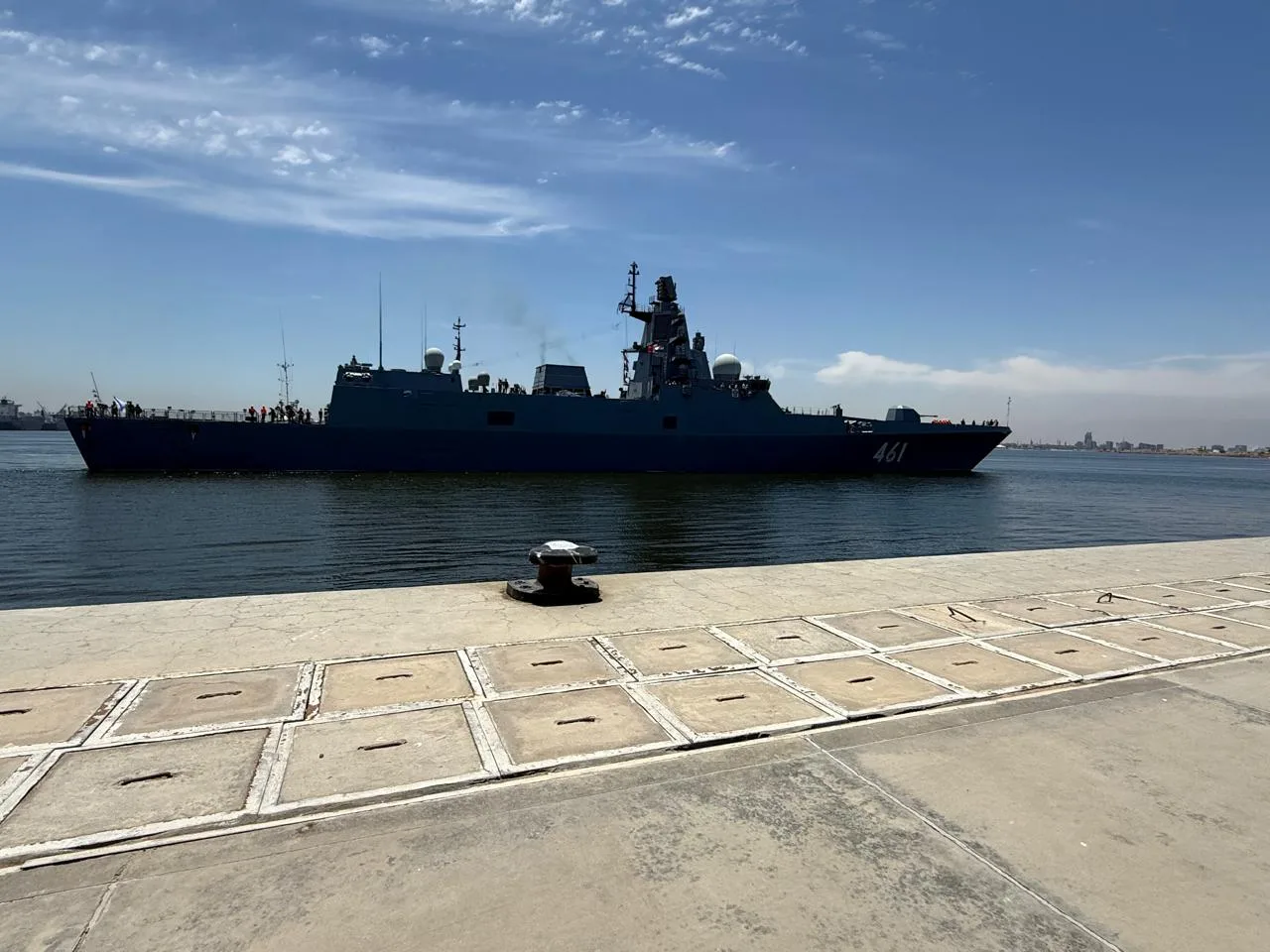 Фрегат "Адмирал флота Касатонов" Северного флота прибыл в Александрии с дружественным визитом.
Его п
