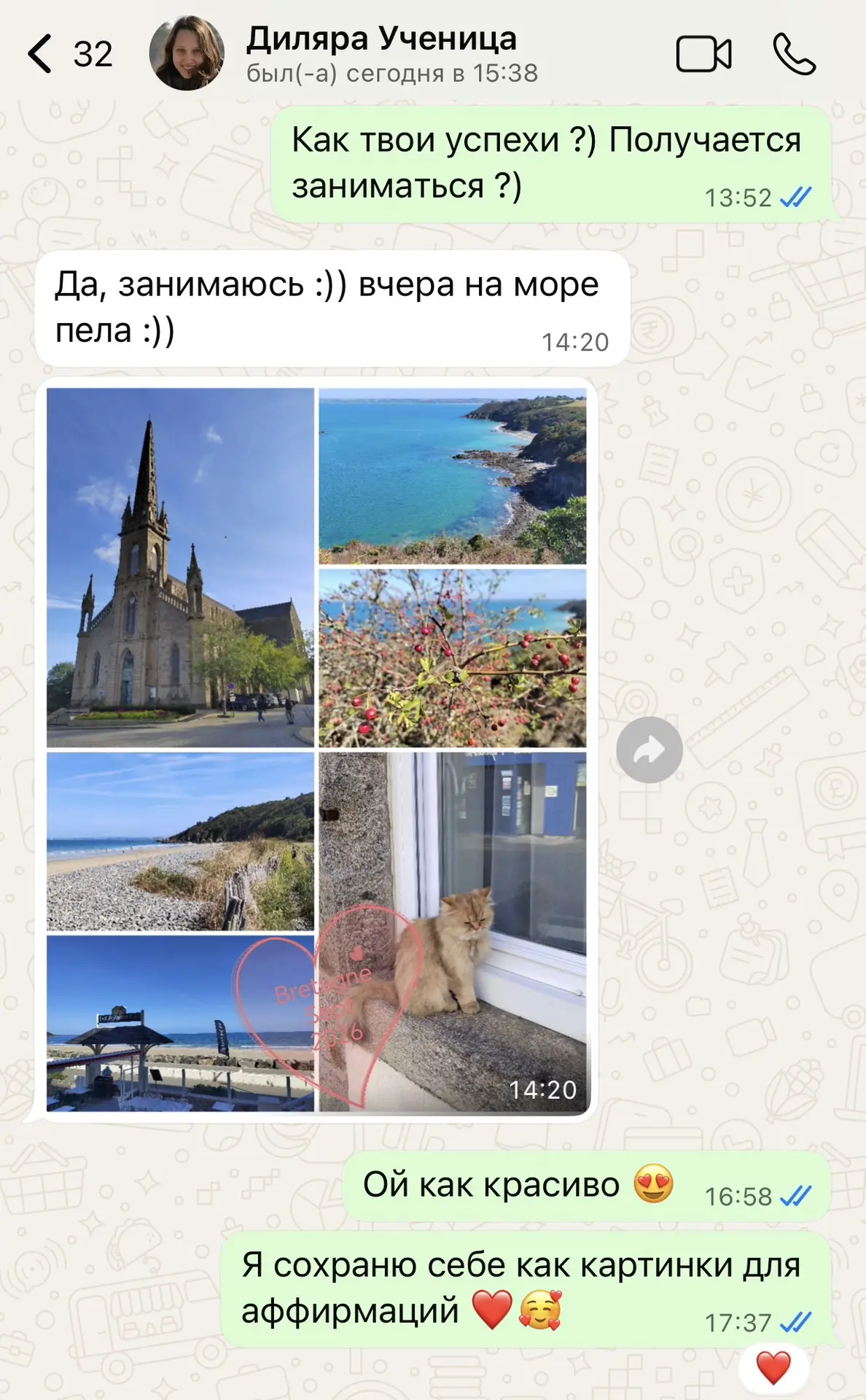 Работаю онлайн, и у меня занимается прекрасная Диляра из Франции 🇫🇷