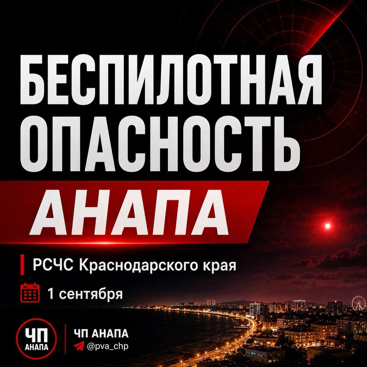🚨 В АНАПЕ ОБЪЯВЛЕНА БЕСПИЛОТНАЯ ОПАСНОСТЬ