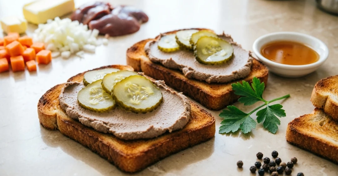 🥪 НЕЖНЫЙ ДОМАШНИЙ ПЕЧЕНОЧНЫЙ ПАШТЕТ НА ТОСТЕ — 80₽/порция