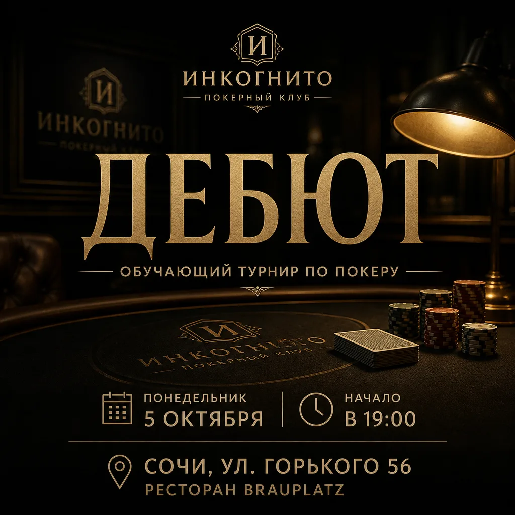🎭 "ДЕБЮТ". Обучающий турнир по покеру