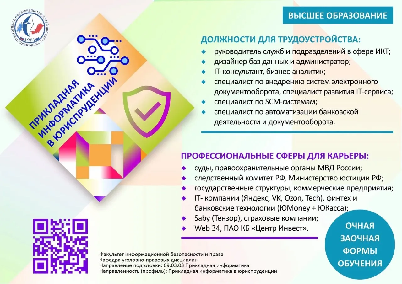 👩‍💻ВИЭПП приглашает абитуриентов на обучение по образовательной программе высшего образования – пр