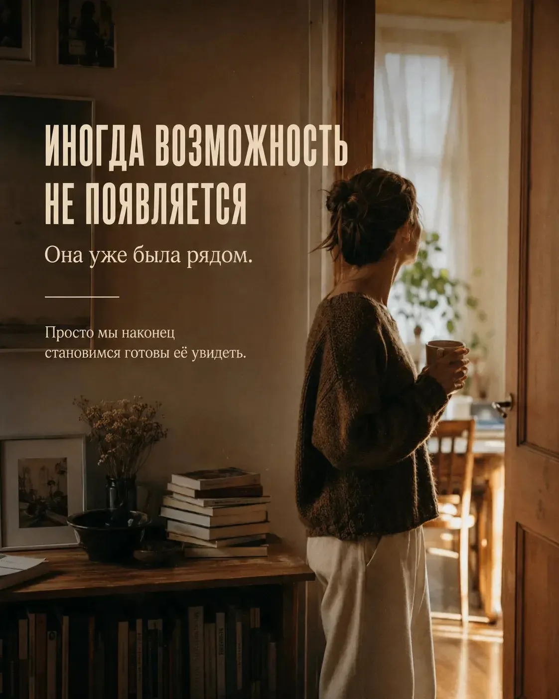 Я всё чаще замечаю одну вещь.

Иногда возможность появляется в нашей жизни не в тот момент, когда её
