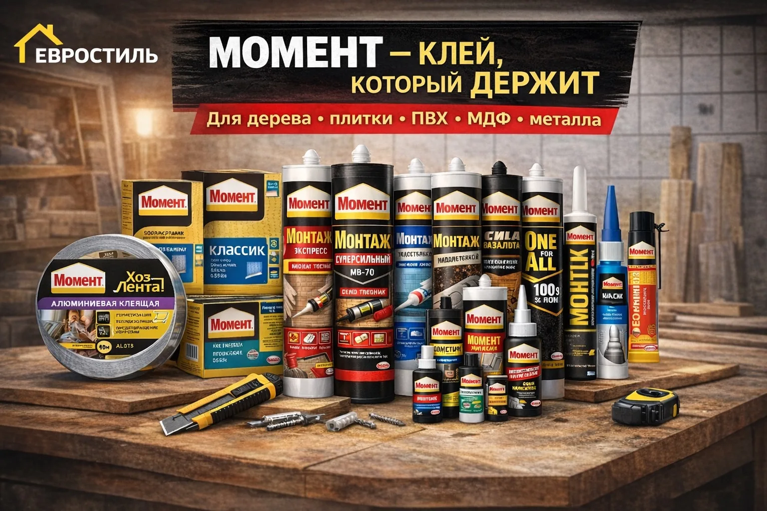 🔥 МОМЕНТ — КЛЕЙ, КОТОРЫЙ ДЕРЖИТ 🔥
Когда нужно надёжно, быстро и надолго — выбирают Момент 💪

В на