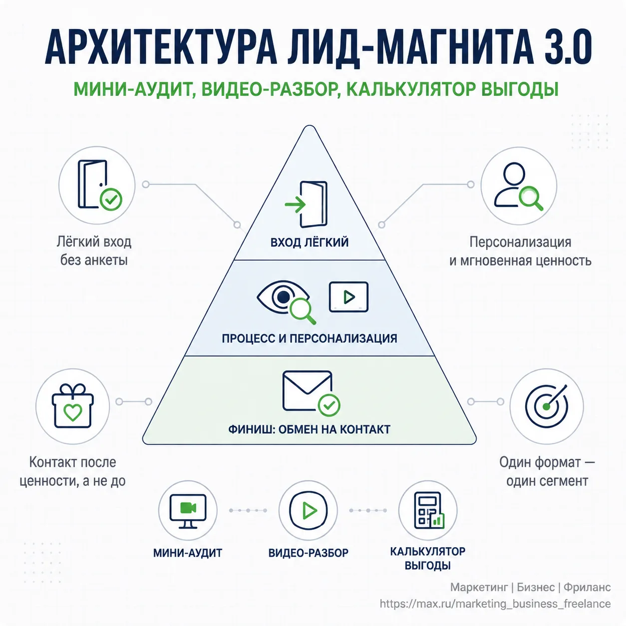 Архитектура лид-магнита в формате интерактивного мини-аудита, короткого видео-разбора и...