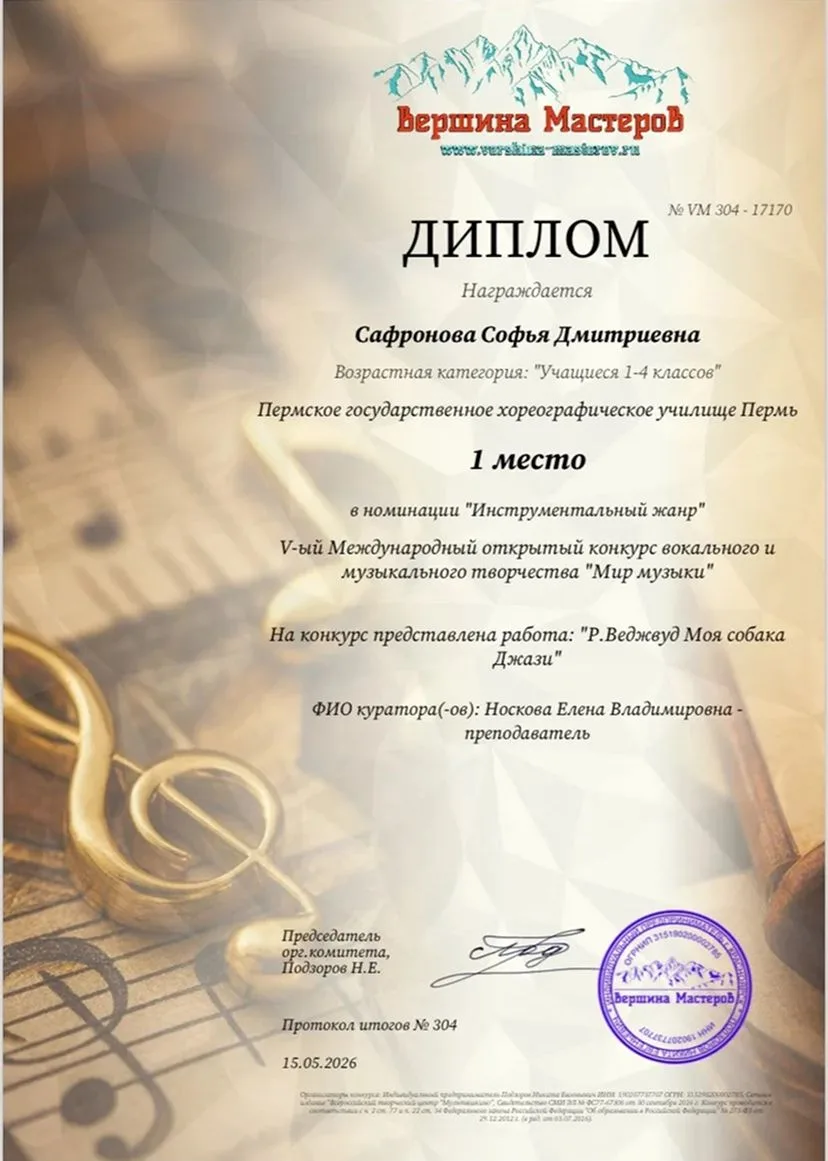 🎹 Поздравляем обладателей дипломов I и II степени на V Международном открытом конкурсе...