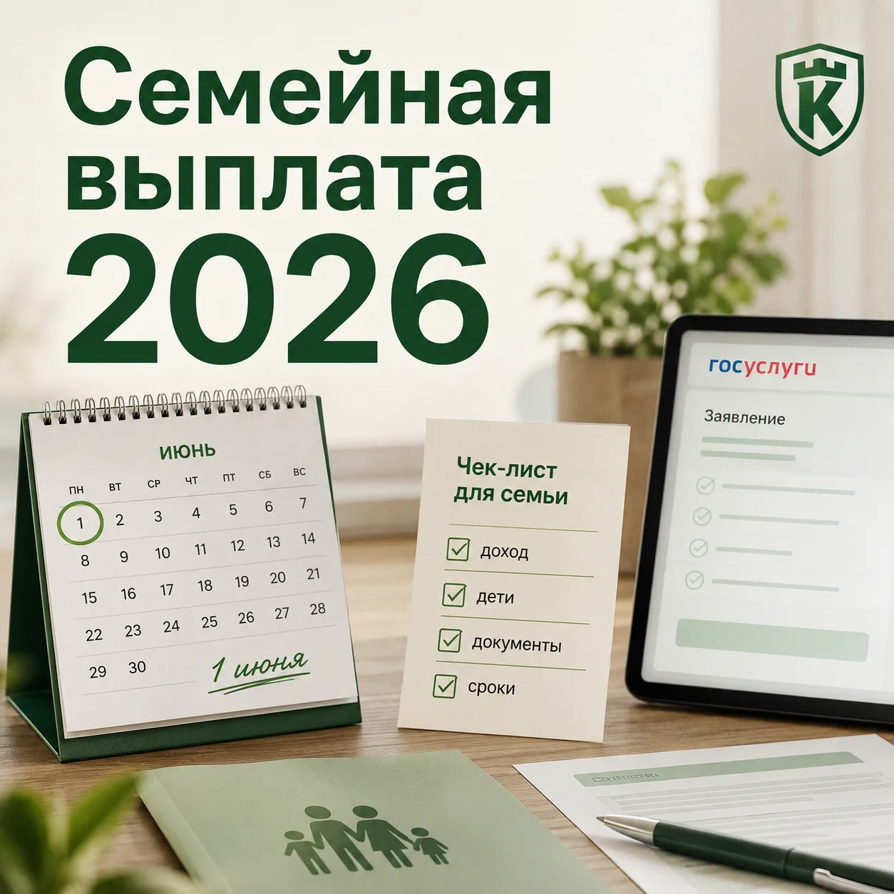 👨‍👩‍👧‍👦 С 1 июня начнут принимать заявления на ежегодную семейную выплату.