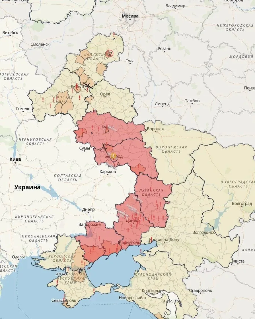 ⚡️Практически полное отсутствие вражеских БПЛА над "старыми" регионами РФ. Противник ко...