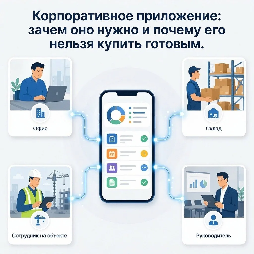Корпоративное приложение — это не только про крупный бизнес. Это про любую компанию, где прозрачные 