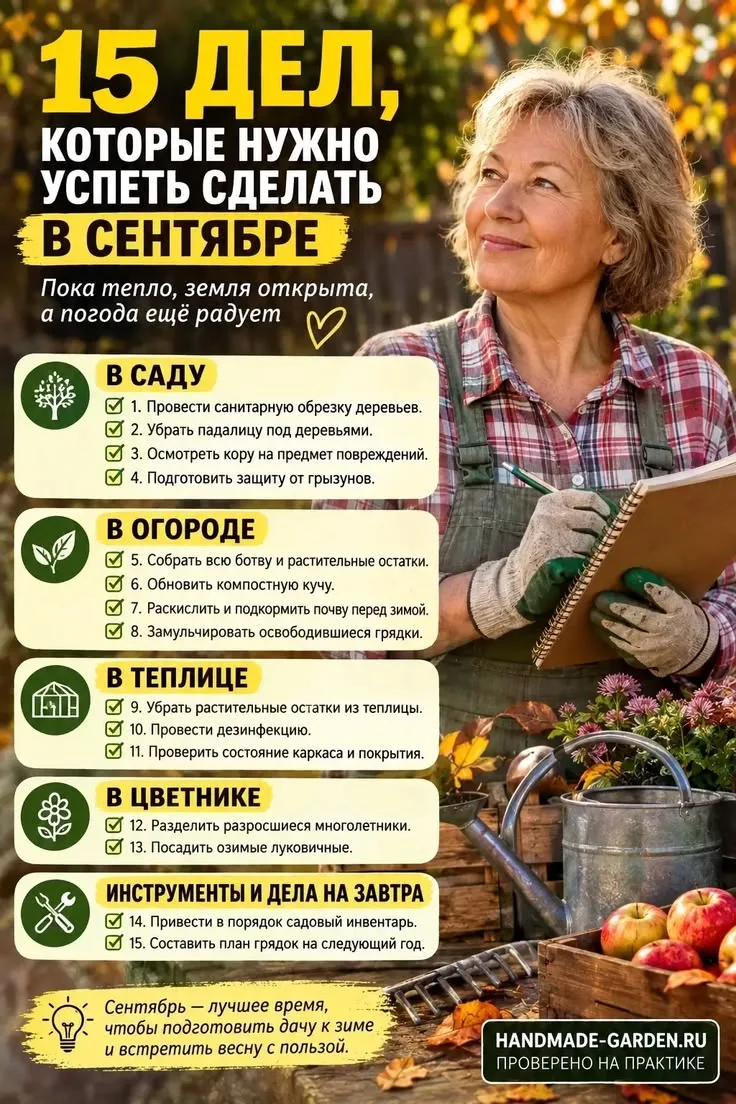 🍂 Сентябрь в саду: что успеть сделать до холодов