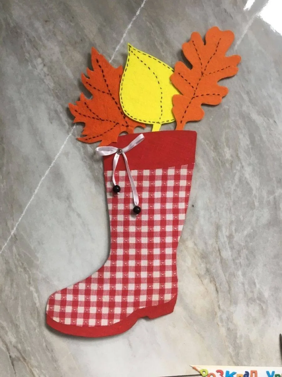 Осенний сапожёк с листьями 🍁👢
