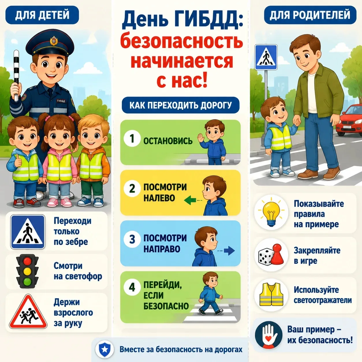 🚦 Важные правила дорожной безопасности: напоминаем родителям! 🚦