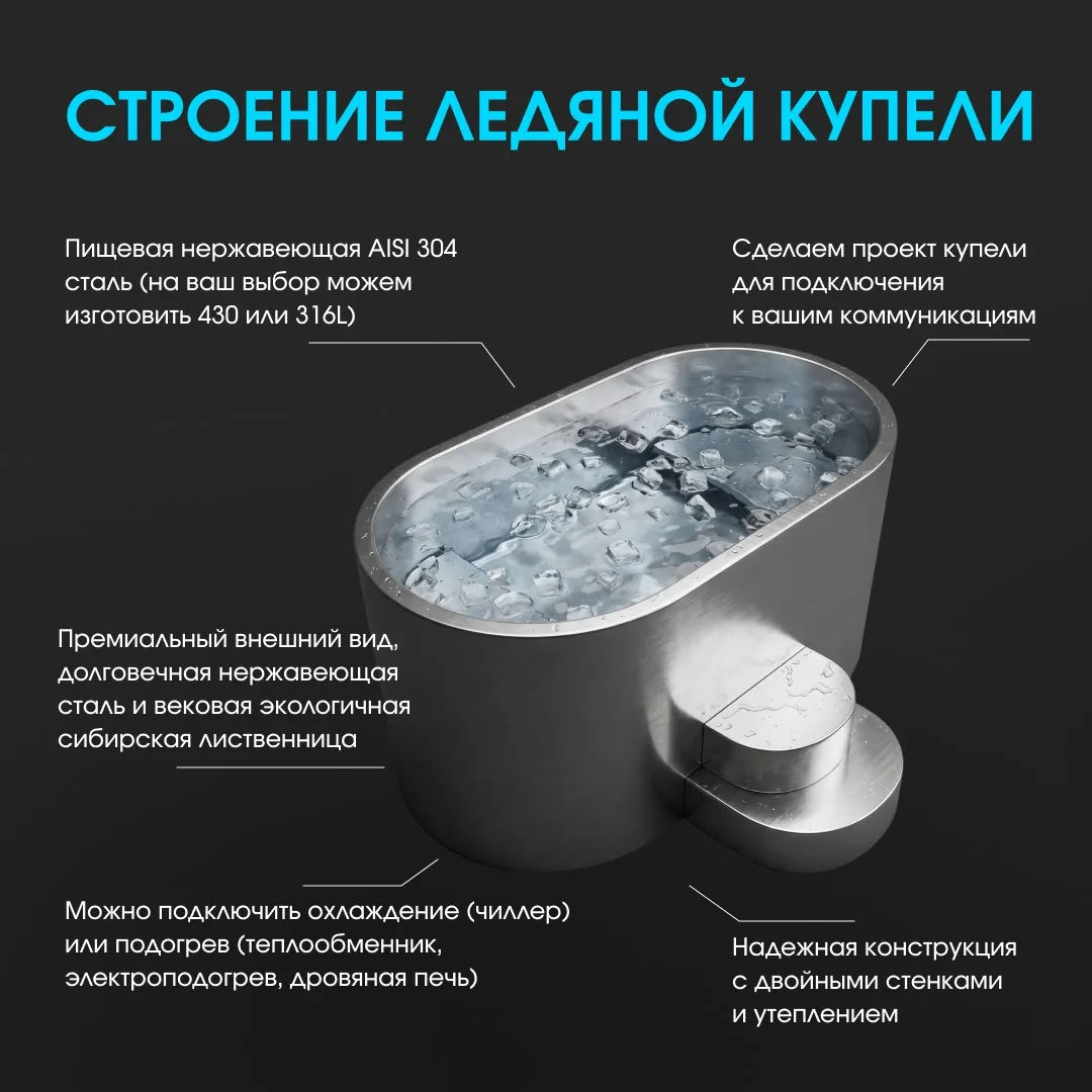 Купель из нержавейки, которую можно смело закладывать в проекты ✔️