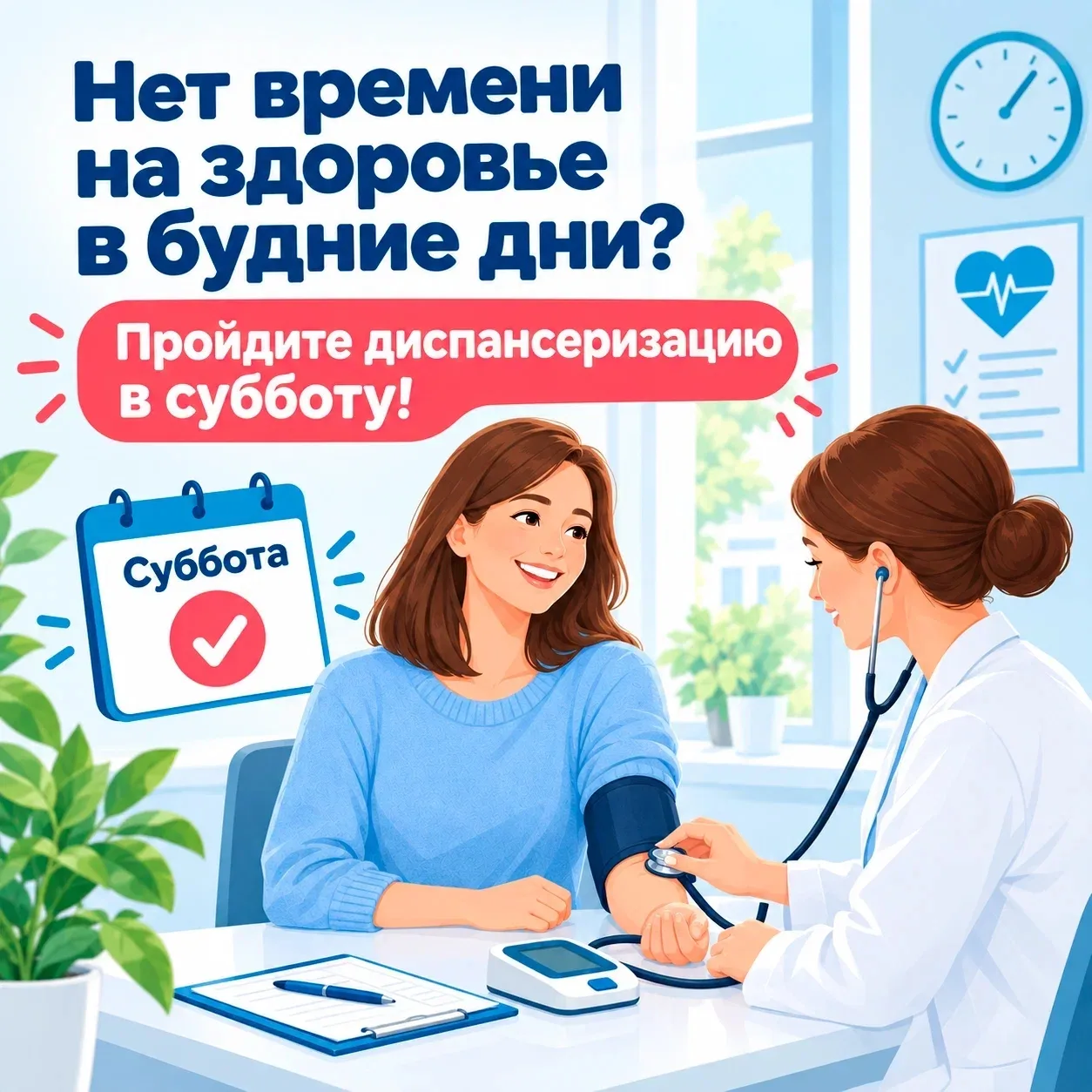 🏥Диспансеризацию в Томской области можно пройти в субботу